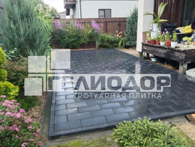 Тротуарная плитка Прямоугольник 4П6ф 400*200*60 Черная - фото 4